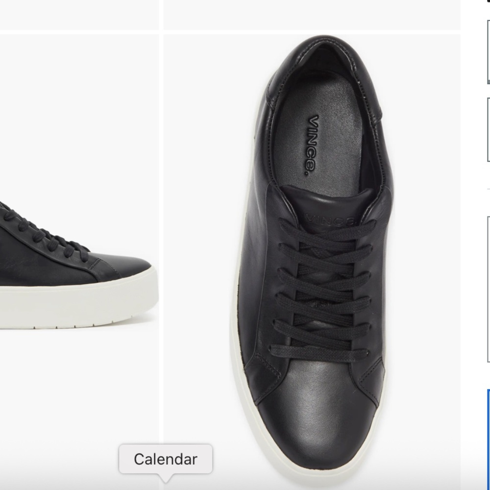Woman's -Vince - Black Leather Benfield Leather Platform Sneaker (size - 6) - Picture 6 of 16